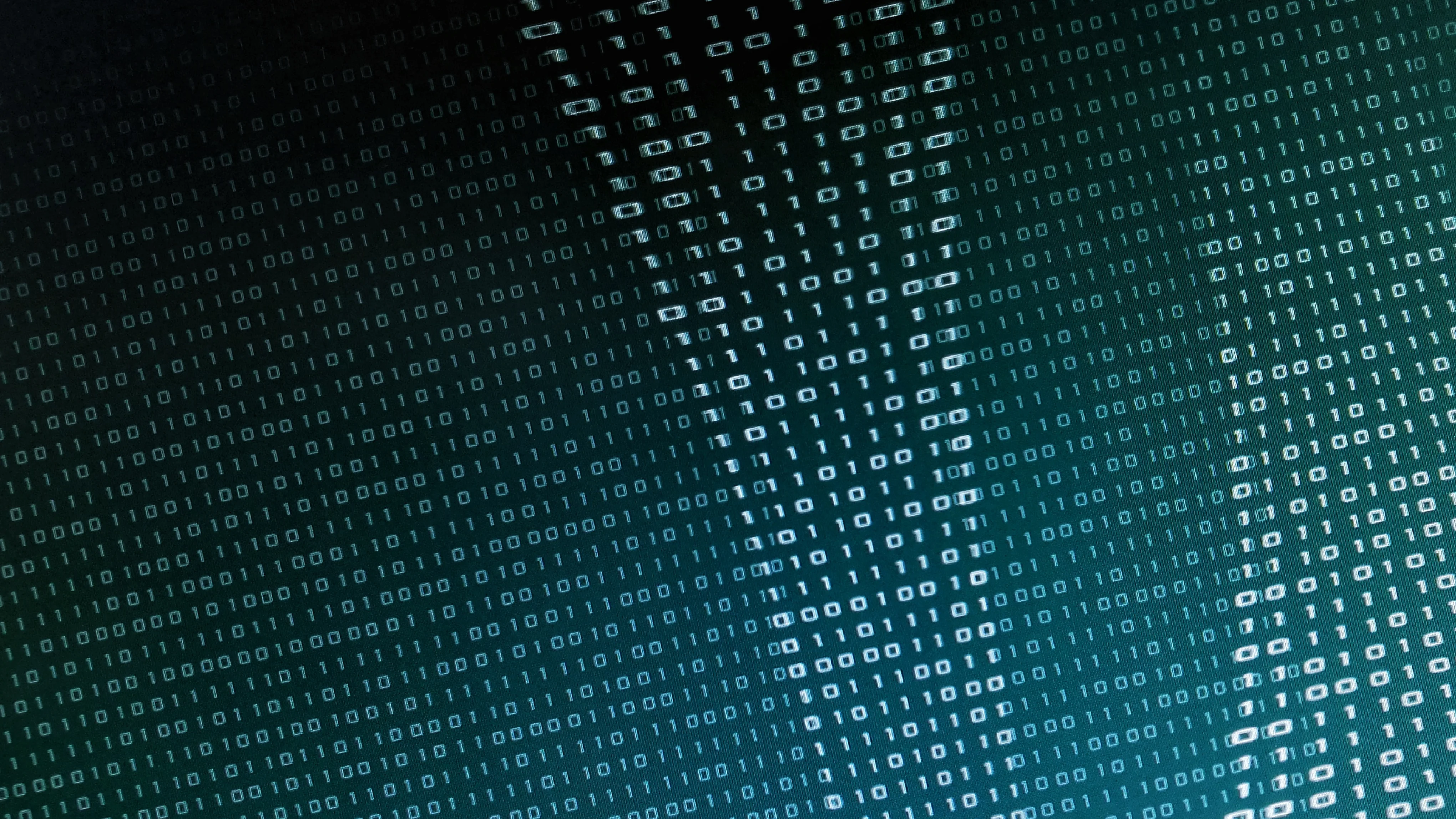 An algorithm represented by a long string of binary code.